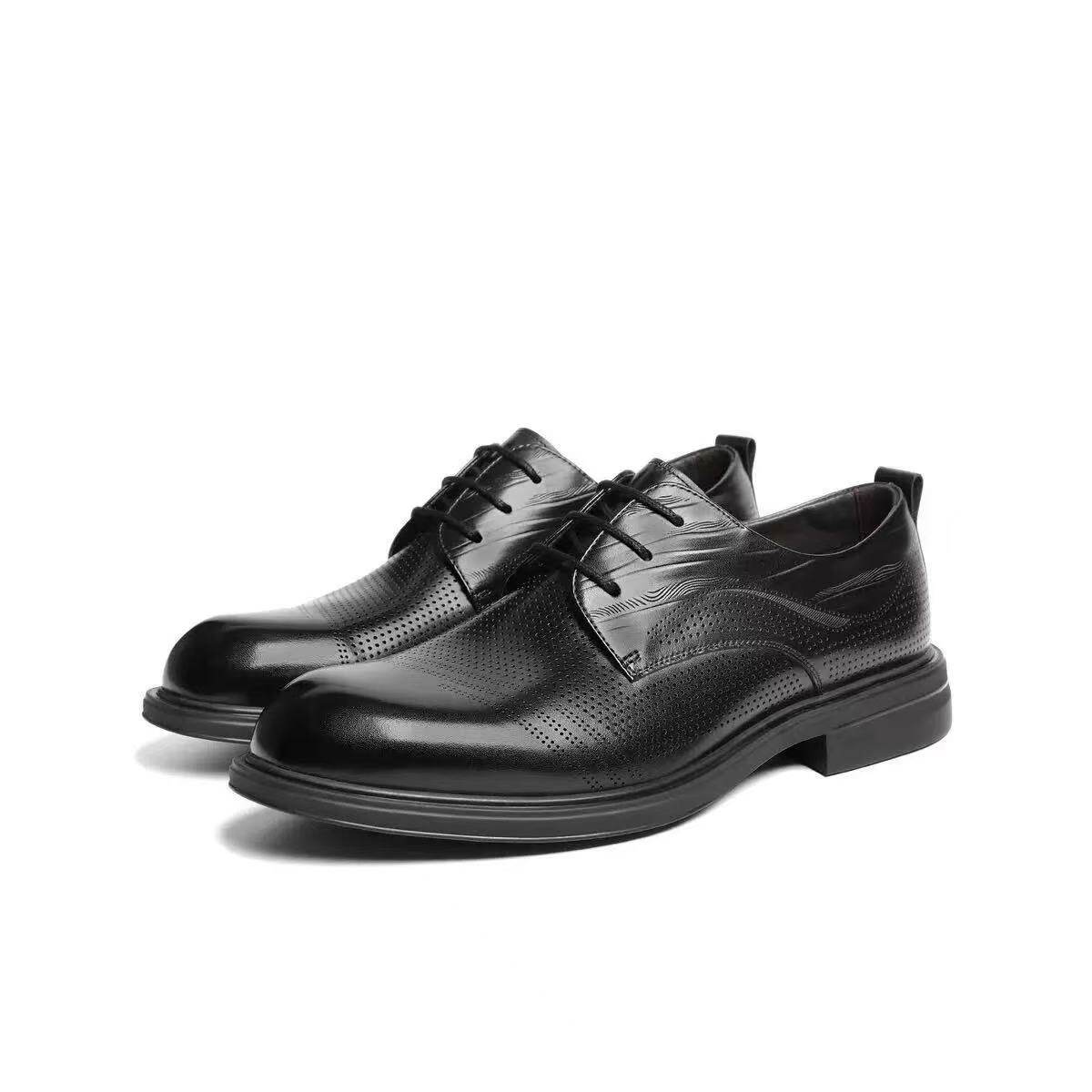 专柜正品百丽男鞋增高商务真牛皮鞋2026夏款透气正装鞋子9AQ01BM6