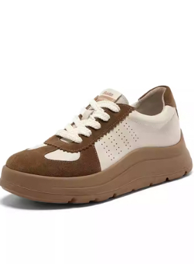 专柜正品拔佳2026春款女鞋羊皮通勤德训鞋厚底运动休闲鞋AD121AM6