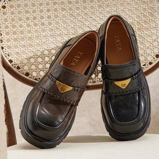 专柜正品他她2025秋季新款女鞋预言家时尚百搭单鞋乐福鞋FUV01CA5