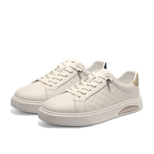 森达2026春款 百搭休闲小白鞋 男鞋 棋盘格时尚 2DJ01AM6 板鞋 专柜正品