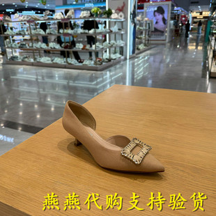 专柜百丽优雅高侧空浅口包头凉鞋女2026夏款高跟鞋BFH36BK6