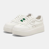 专柜正品 W0813CM5 运动休闲鞋 百思图2025秋女鞋 百搭松糕厚底小白鞋