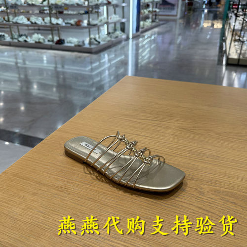 专柜正品百丽2026夏款女细带显瘦一字拖鞋轻便可外穿拖鞋BIM31BT6
