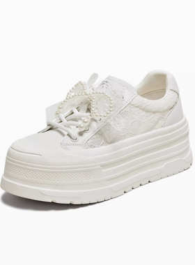 专柜正品他她2025夏款女鞋休闲厚底小白鞋板鞋CM601BM5 CM602BH5