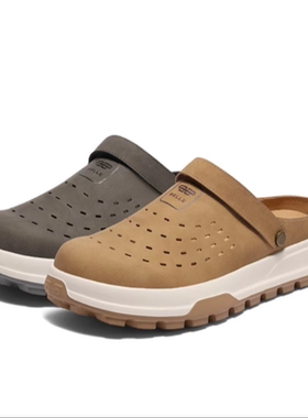 专柜正品百丽2025夏男鞋休闲透气洞洞鞋一脚蹬包头凉拖鞋A1940BH5