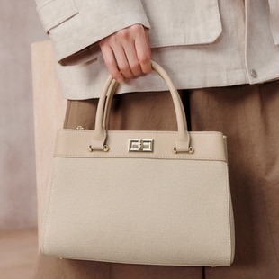 复古通勤手提包JA154AX6 女包高级质感时尚 专柜正品 百思图2026春款