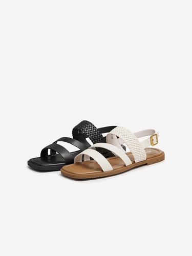 BATA/拔佳平跟露趾复古软底凉鞋