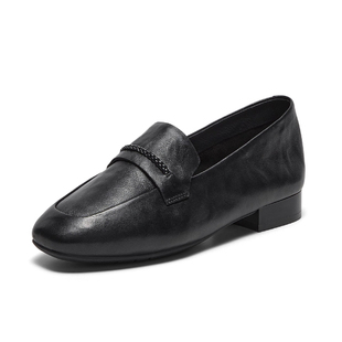 英伦羊皮通勤软底一脚蹬乐福鞋 女鞋 AAS28AA6 拔佳2026春款 专柜正品