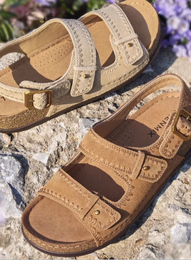 专柜正品天美意2025夏女鞋复古厚底沙发勃肯拖鞋休闲凉鞋CGL01BL5