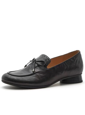 专柜正品Bata乐福鞋2026秋款女优雅中跟休闲通勤羊皮单鞋ABC20CA6