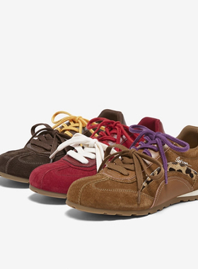 百思图2025春季新款厚底德训鞋阿甘鞋女红色运动休闲鞋A9062AM6