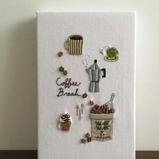 小美好JOYSTITCH刺绣作品咖啡刺绣小资调性材料包可衣服帆布包