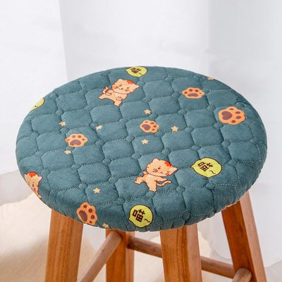 条绒圆凳子套罩加棉加厚圆形座套冬季保暖垫四季通用饭店餐厅方便