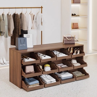 实木服装店中岛台展示柜陈列柜