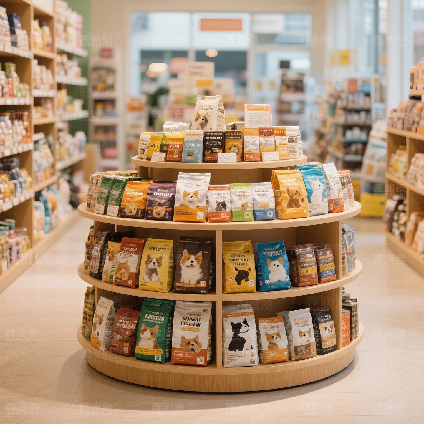 定制宠物店圆形展示台