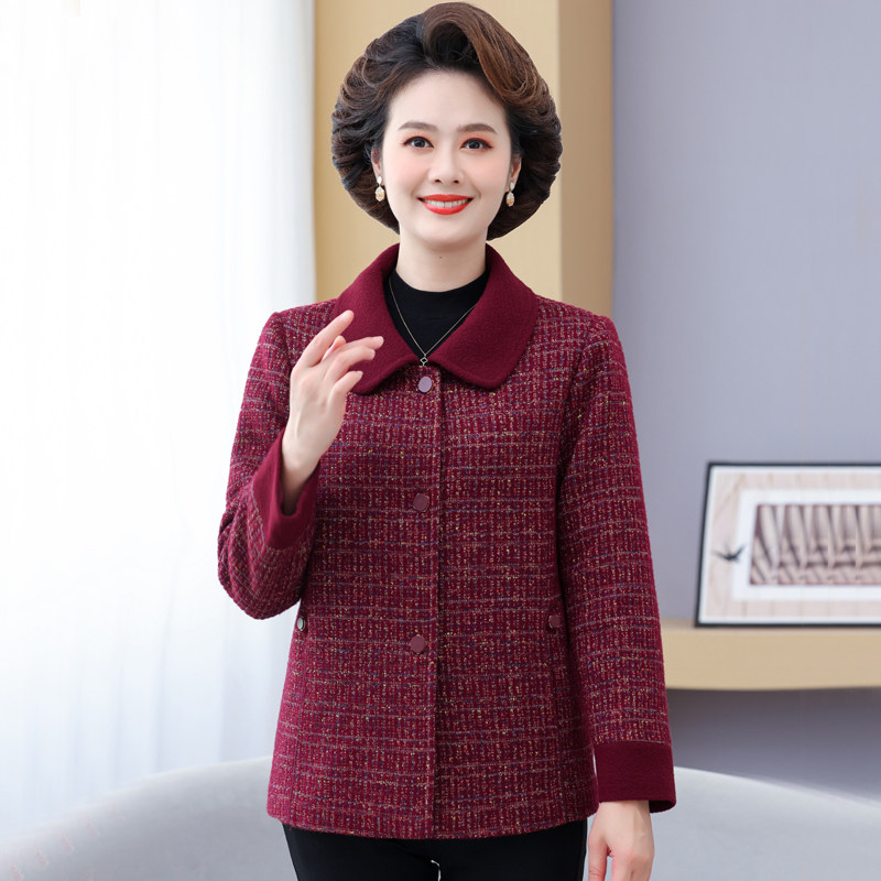 妈妈端庄大气春装外套洋气衣服2026新款中老年人女装60岁春秋上衣
