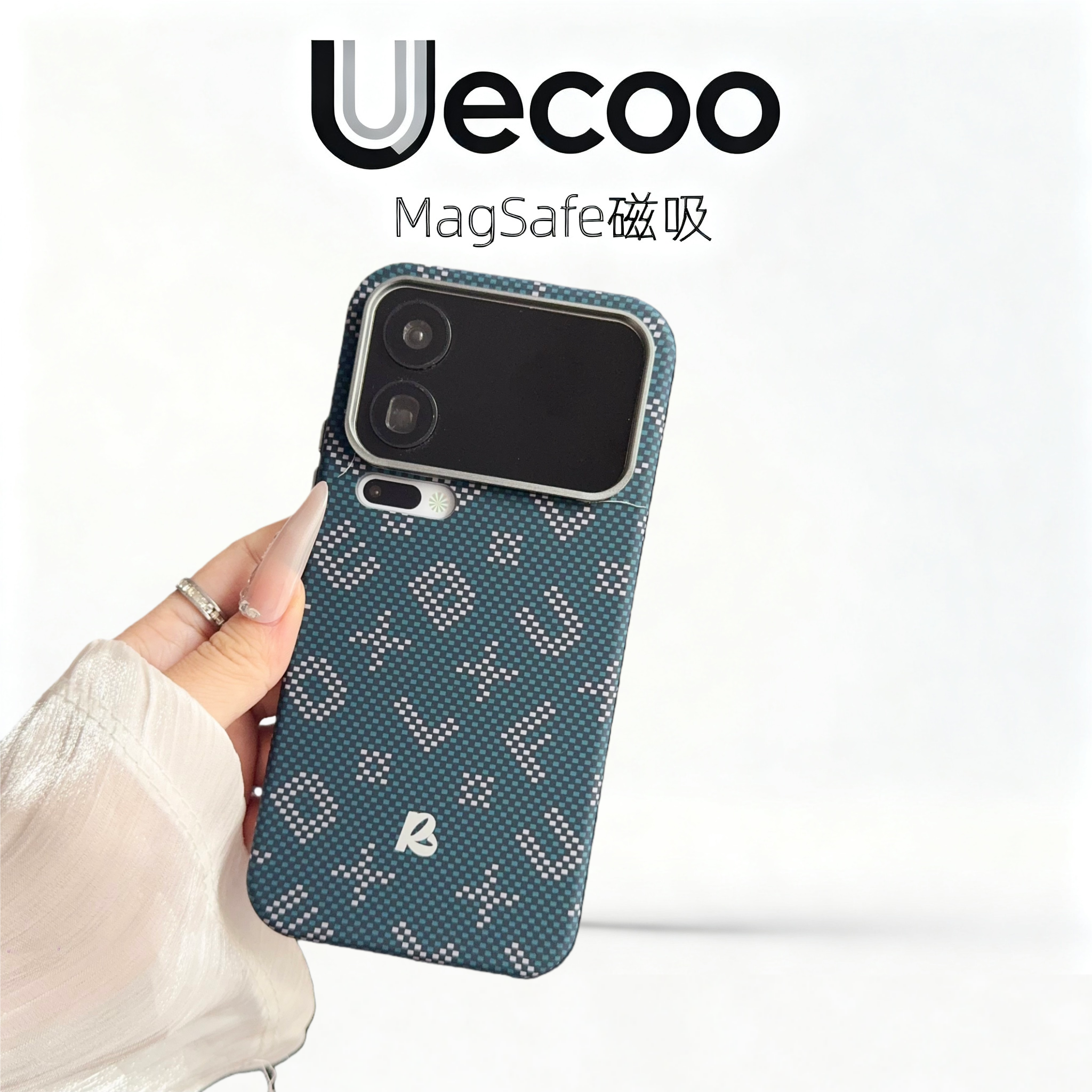 【Uecoo原创家】超薄凯夫拉纹理适用小米17promax手机壳磁吸鎏金字母碳纹理小米17保护套全包金属保护壳防摔
