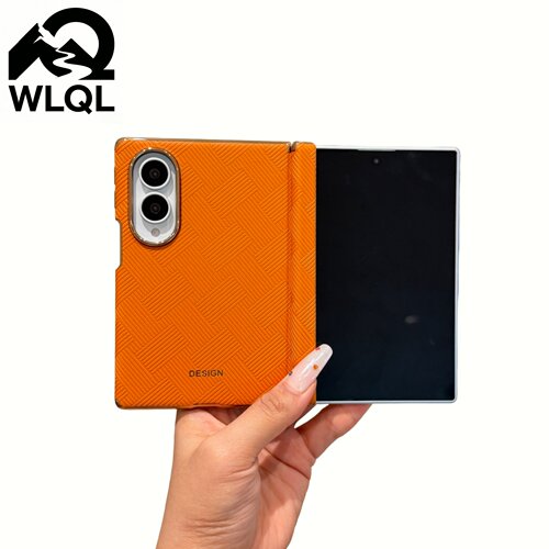 【WLQL手机壳】新款双中轴磁吸式适用三星zfold8ultra手机壳超薄折叠屏zfold7全包保护套zfold8防摔编织感w26
