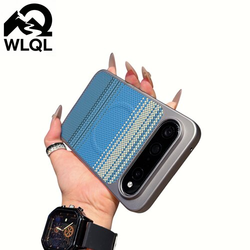 【 WLQL手机壳】新款月升蓝贴皮凯夫拉纹适用华为pura x view手机壳秒变碳纤维纹磁吸式PuraXview全包防摔壳