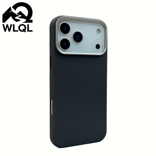 【WLQL手机壳数码店】钻纹皮革磁吸适用于苹果17Pro全包防摔壳16/15金属镜框17promax商务防摔高级Air手机套
