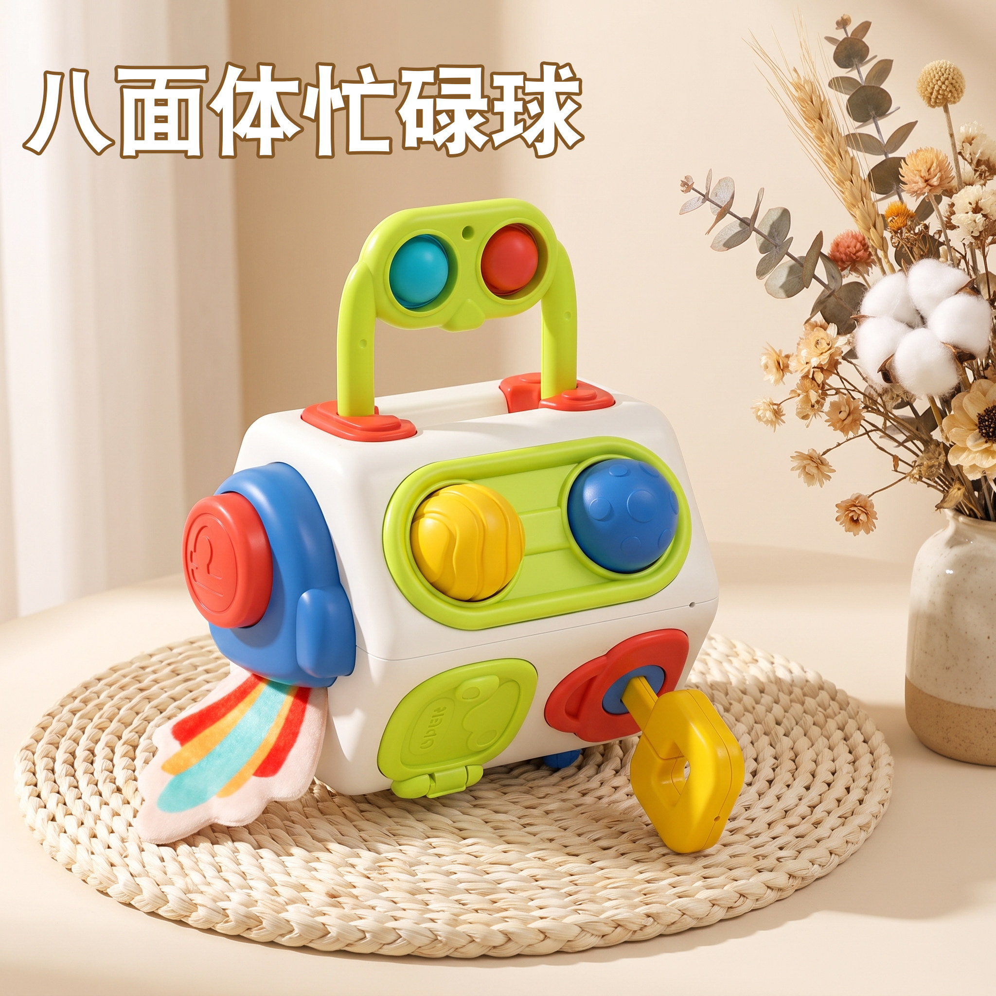 宝宝蒙氏早教忙碌球八面体玩具图片