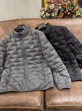 2025新款骆驼26022男士潮流休闲轻薄翻领羽绒服白鸭绒外套秋冬季