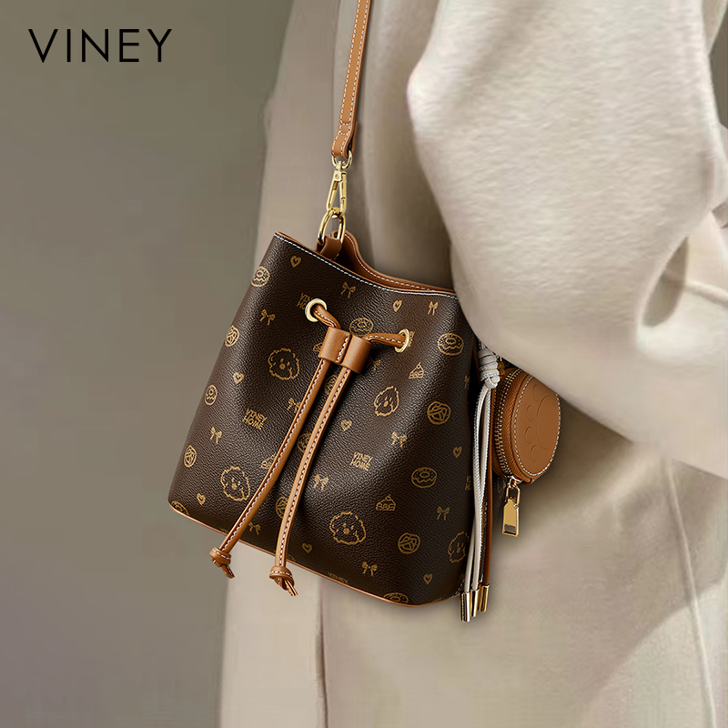 Viney水桶包包女式2025新款女包秋冬单肩斜挎包大容量通勤手提包