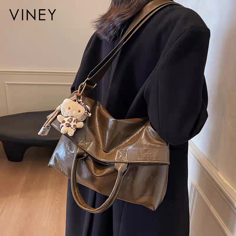 Viney托特包包2024新款秋冬复古女包大容量斜挎包时尚手提通勤包