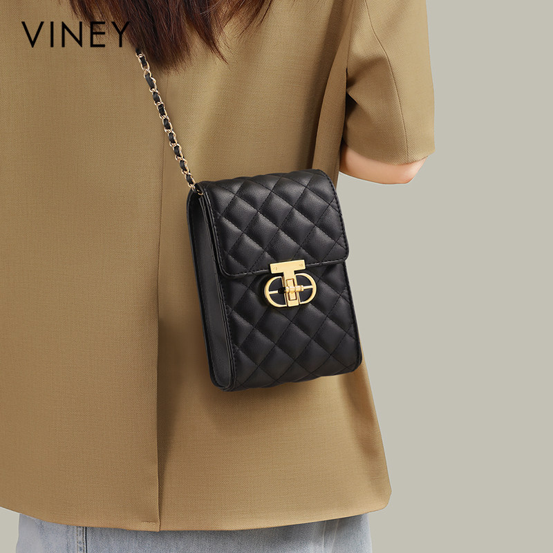 Viney手机包女斜挎2024新款腰包女包包真皮小挎包链条包迷你小包