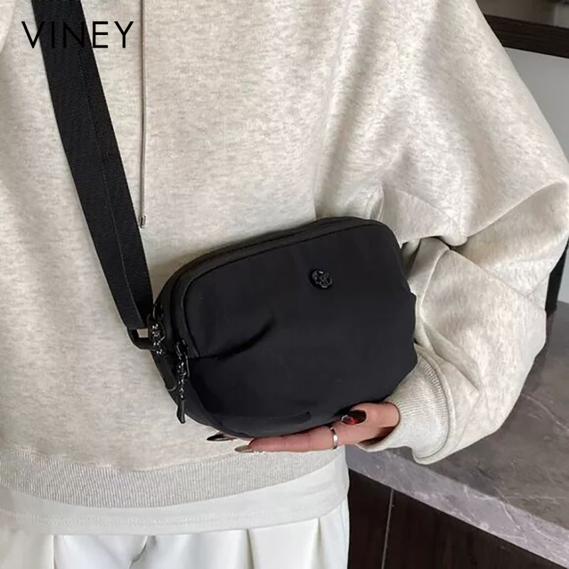 Viney包包2025新款胸包单肩帆布小包男女轻便休闲骑行腰包斜挎包