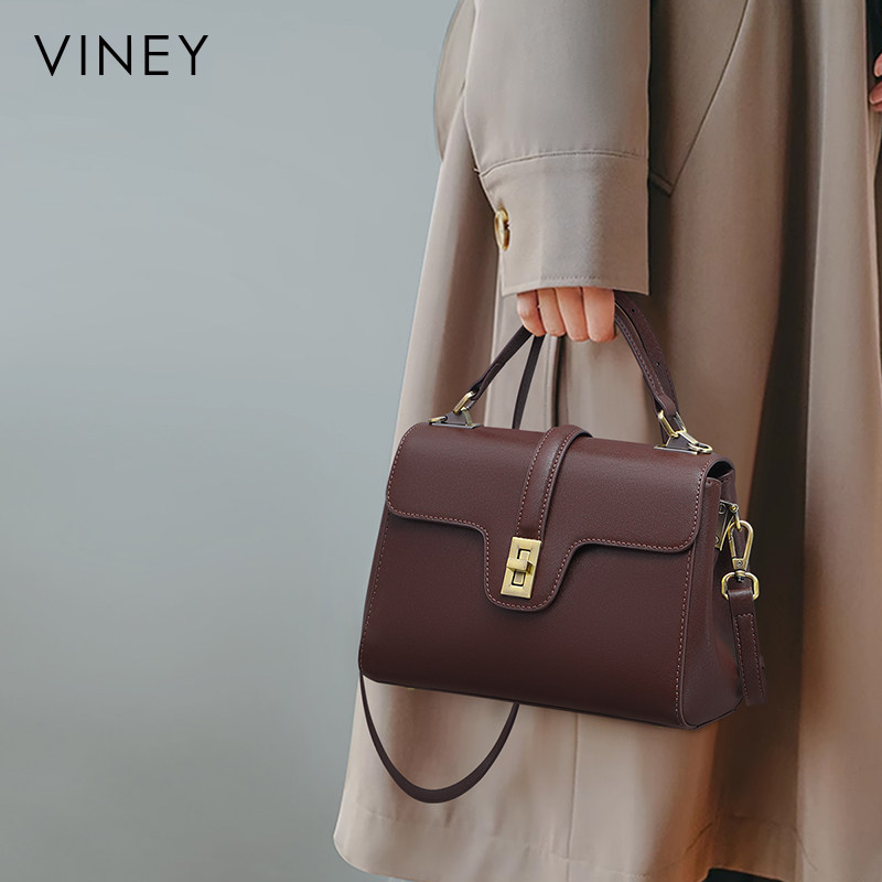 Viney手提包包女式2024新款真皮女包秋冬大容量斜挎高级感妈妈包