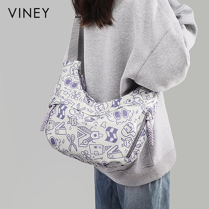 Viney包包女款2026新款女包夏天单肩斜挎包大容量轻便帆布托特包