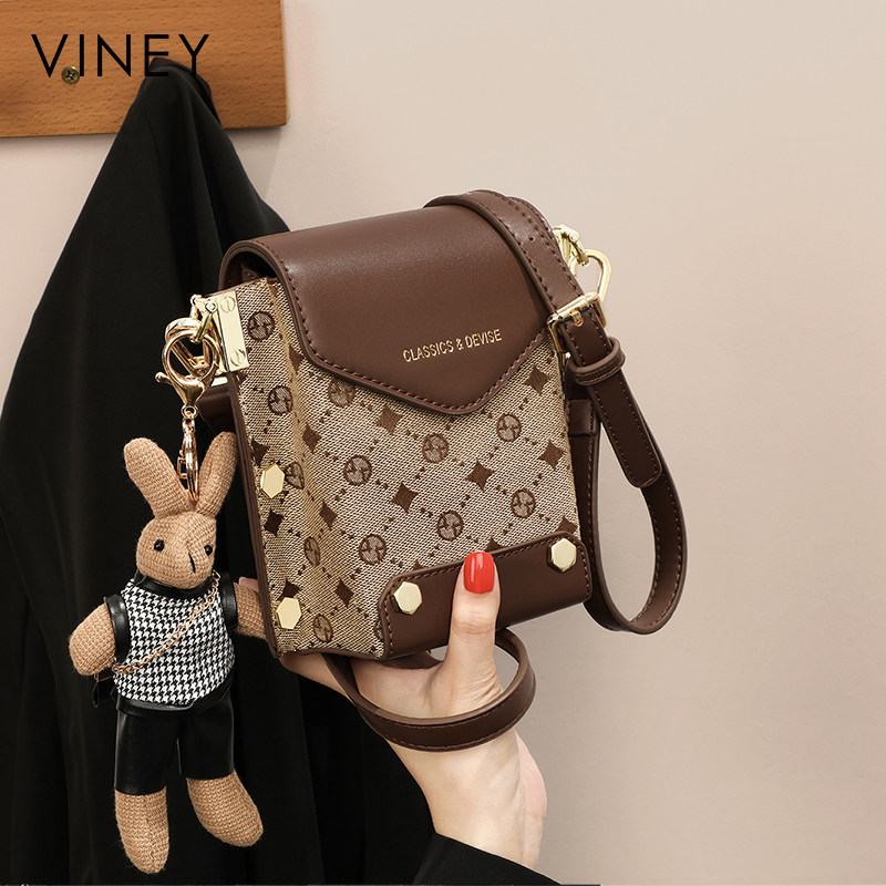 Viney包包2025新款夏季时尚斜挎包手机包迷你小包高级感单肩女包