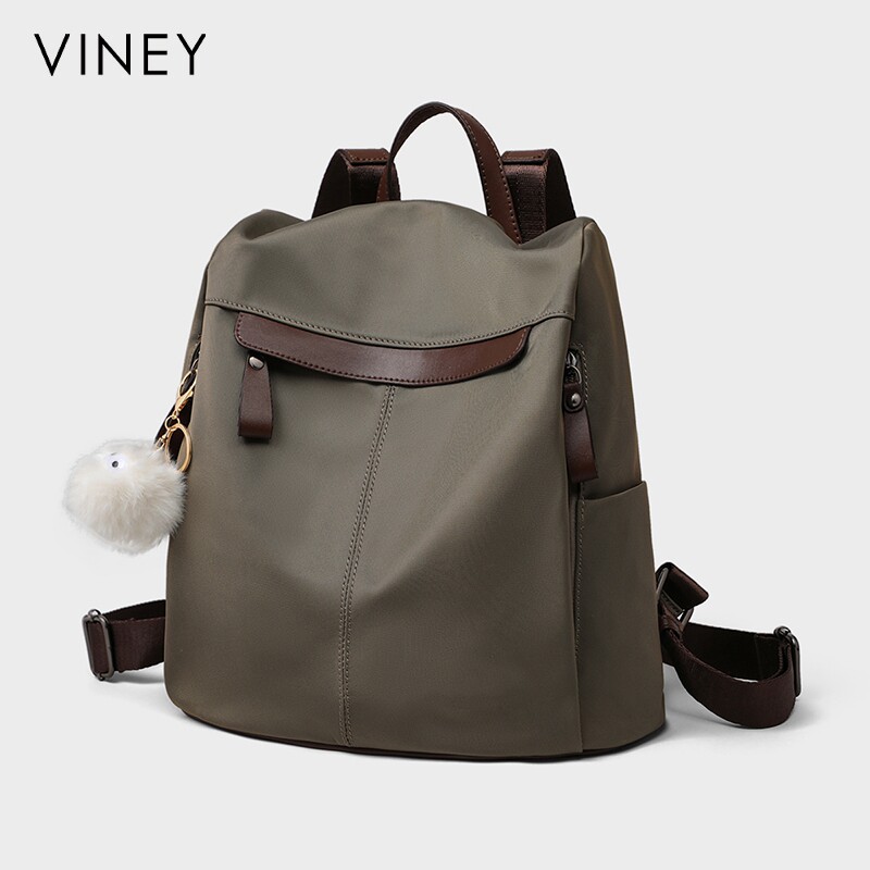 Viney双肩包女2024新款轻便初中生旅行帆布包背包大容量休闲书包