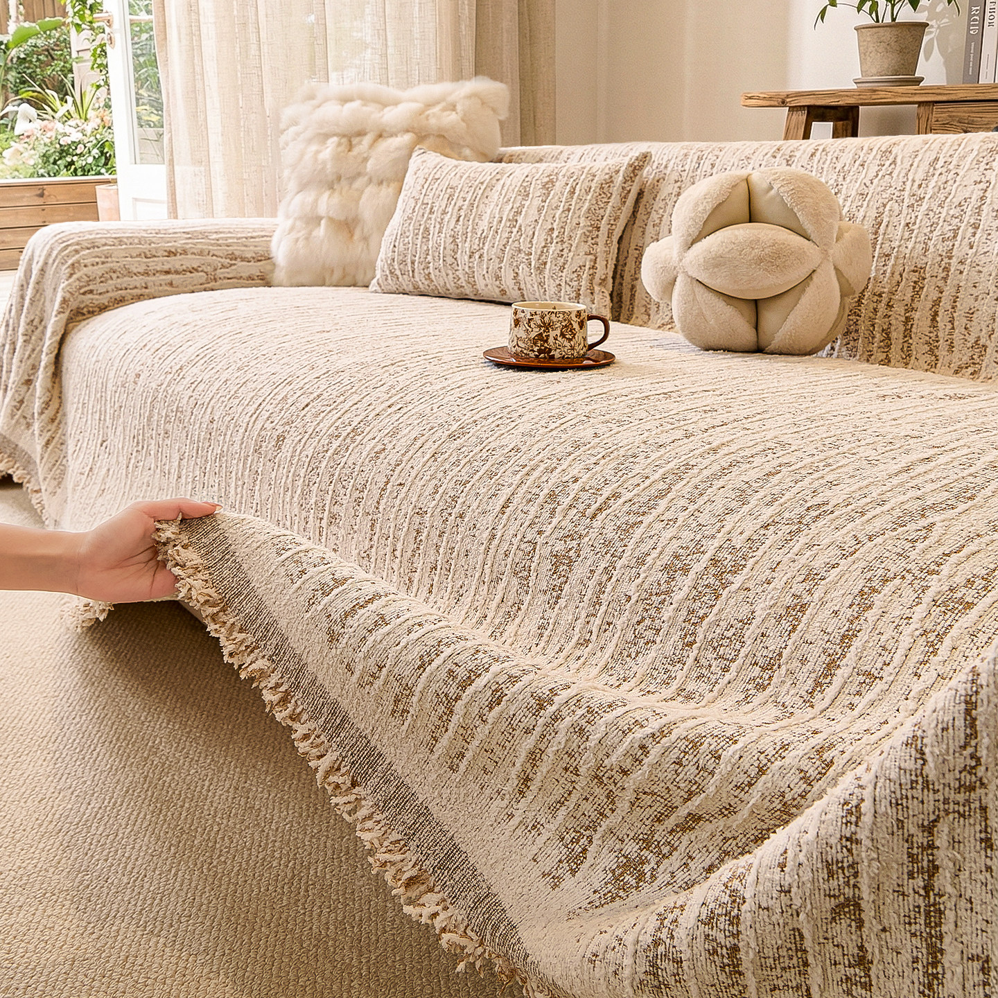 【超软高克重】加厚毛绒沙发巾一整张全盖2026新款高级感沙发盖布,居家布艺,沙发套,淘宝优惠券,粉丝福利购,淘宝优惠卷