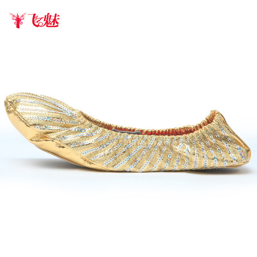 飞魅金色平底体操练功肚皮舞
