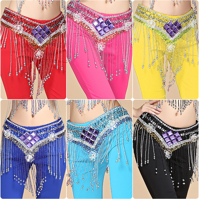 肚皮舞演出腰饰流苏腰封