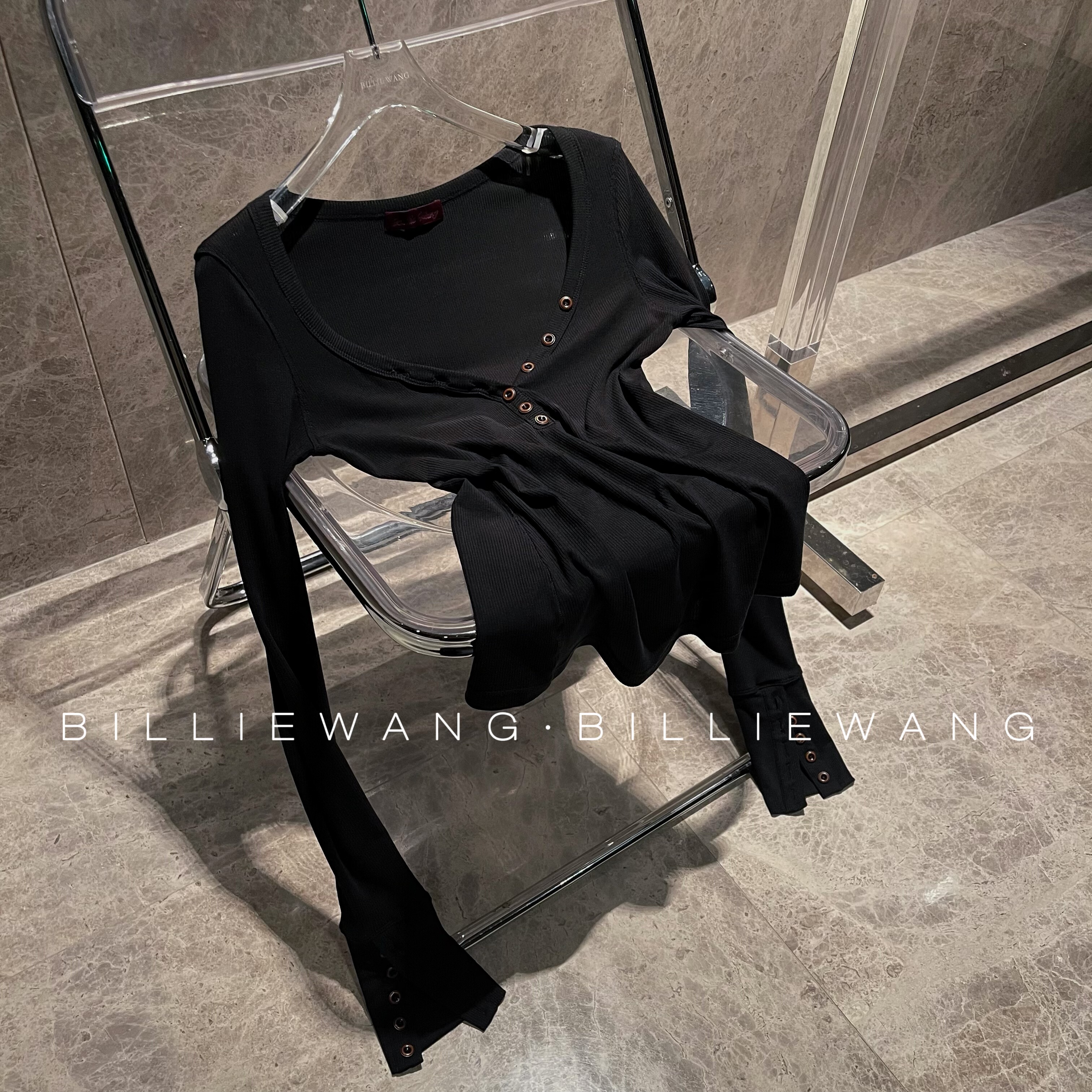 BW独立设计师高定系列｜木桃｜心型领特殊工艺缝线打底上衣