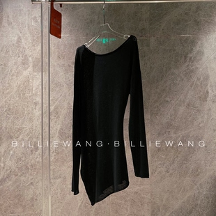BW独立设计师高定系列｜不规则结构斜肩慵懒性感极细打底衫