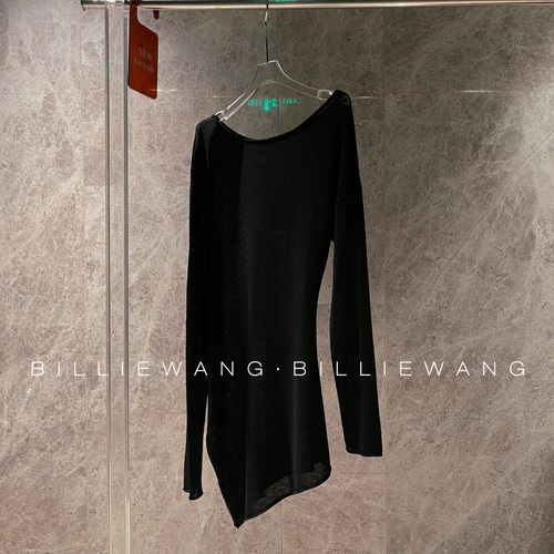 BW独立设计师高定系列｜不规则结构斜肩慵懒性感极细打底衫