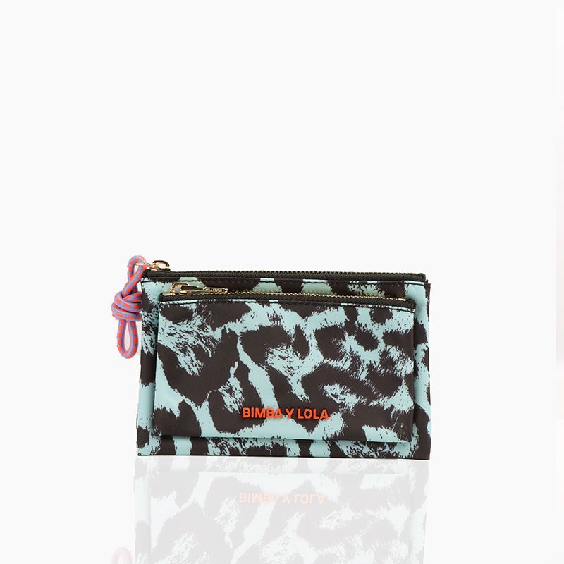 BimbayLola女士豹纹双拉链钱包