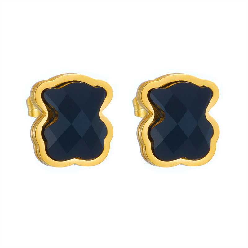 小熊耳钉银饰耳饰耳钉