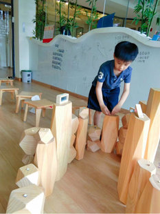 木质原木积木超大叠石216件平衡叠叠乐幼儿园教具建构区拼搭游戏