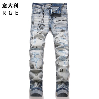 意大利RGE中腰弹力修身牛仔裤