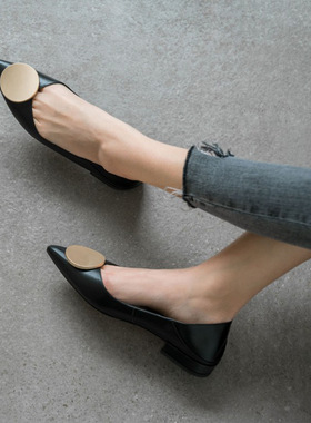 匠逸一脚蹬网红尖头平底单鞋浅口韩版时尚豆豆鞋女仙女风2019春款