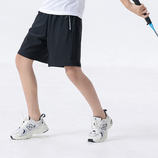 夏季儿童运动速干短裤男童跑步薄款男孩夏天冰丝篮球训练五分裤子