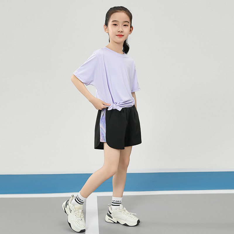 2024夏季女童速干运动套装新款儿童速干防晒衣短裤夏装套装两件套