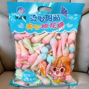 冰激凌棉花糖夹心甜品脆松软筒网红商用童年零食圣诞节礼物批发