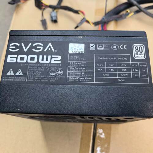 可维修EVGA 600W2电源，额定功率600W，80PLUS认证