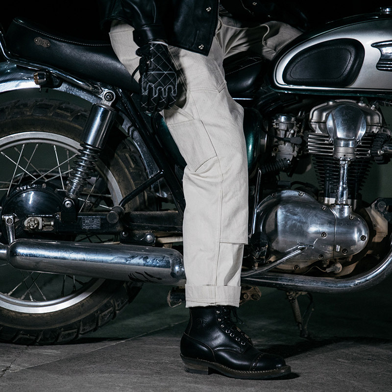 FOGY 尘埃带护具夏季通勤复古摩托车防摔机车凯旋休闲工装骑行裤